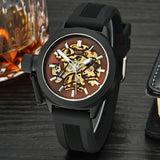 Golden Skeleton Clock Mechanical